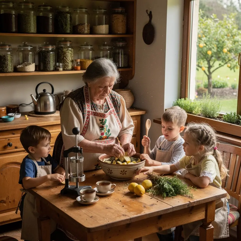 Senovinės graikiškos citrinos vaisiai, naudojami arbatoms.